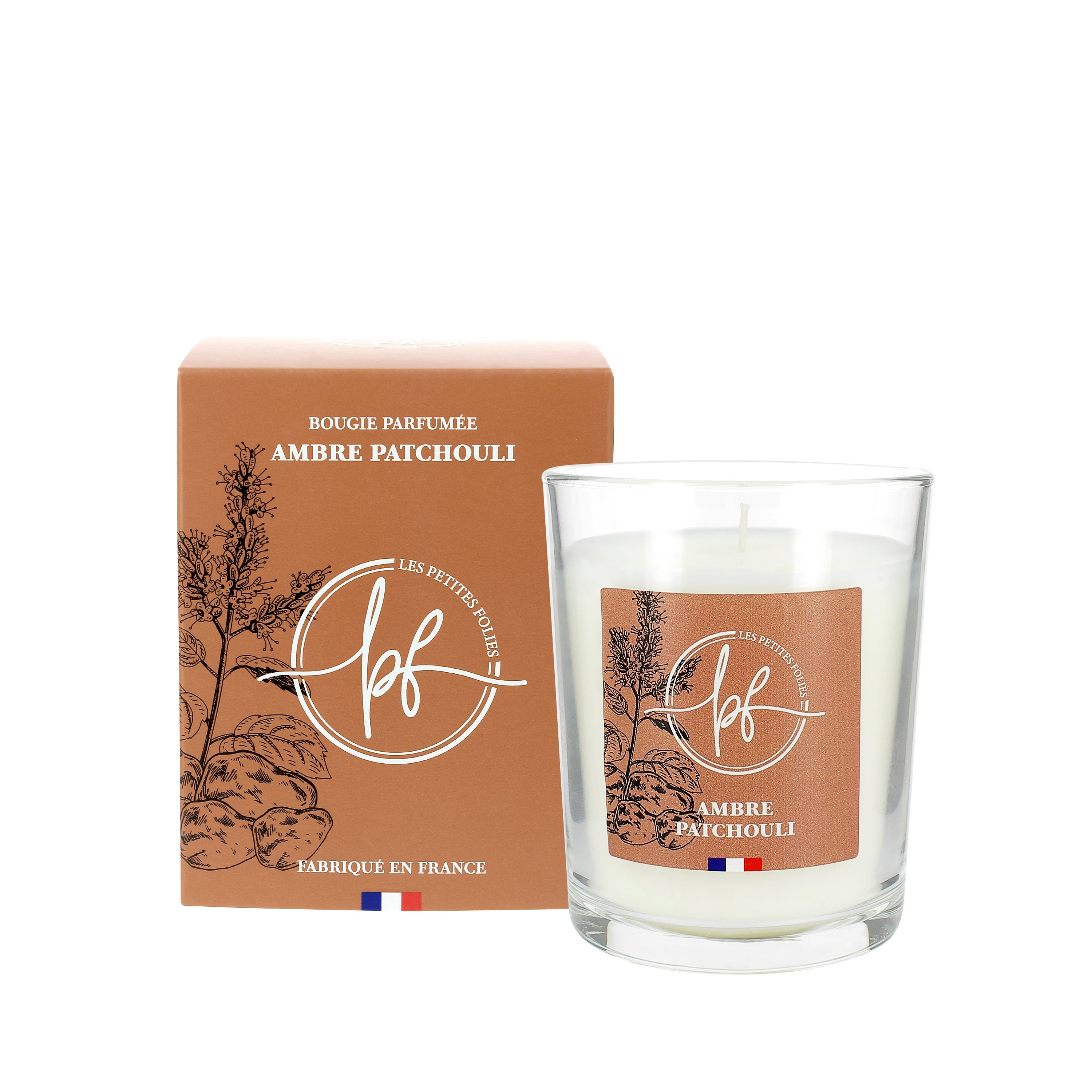 Bougie Parfumée Ambre Vanille – 180g, Fabriquée En Provence, Neuf