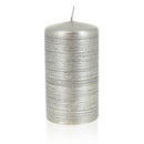 Bougie cylindrique brossée 68h argent