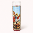 Bougies en verre avec effigies • 140h Ø55/200 mm (x12) - Les Bougies de France