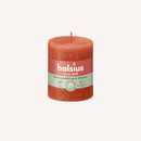 Bougies cylindriques teintées masse rustique - 35h Ø68/80 mm (x4) - Les Bougies de France