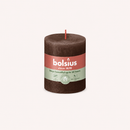 Bougies cylindriques teintées masse rustique - 35h Ø68/80 mm (x4) - Les Bougies de France