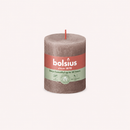 Bougies cylindriques teintées masse rustique - 35h Ø68/80 mm (x4) - Les Bougies de France