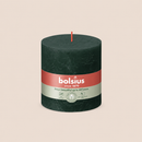 Bougies cylindriques teintées masse rustique - 62h Ø100/100 mm (x3) - Les Bougies de France