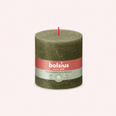 Bougies cylindriques teintées masse rustique • 62h Ø100/100 mm (x3) - Les Bougies de France