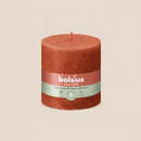 Bougies cylindriques teintées masse rustique - 62h Ø100/100 mm (x3) - Les Bougies de France