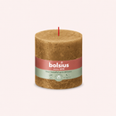 Bougies cylindriques teintées masse rustique • 62h Ø100/100 mm (x3) - Les Bougies de France