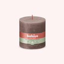 Bougies cylindriques teintées masse rustique • 62h Ø100/100 mm (x3) - Les Bougies de France