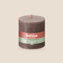 Bougies cylindriques teintées masse rustique - 62h Ø100/100 mm (x3) - Les Bougies de France