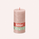 Bougies cylindriques teintées masse rustique - 60h Ø68/130 mm (x4) - Les Bougies de France