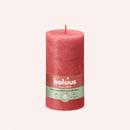 Bougies cylindriques teintées masse rustique - 60h Ø68/130 mm (x4) - Les Bougies de France