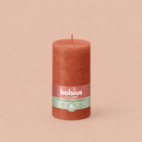 Bougies cylindriques teintées masse rustique - 60h Ø68/130 mm (x4) - Les Bougies de France