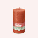 Bougies cylindriques teintées masse rustique - 60h Ø68/130 mm (x4) - Les Bougies de France