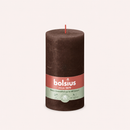 Bougies cylindriques teintées masse rustique - 60h Ø68/130 mm (x4) - Les Bougies de France