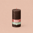 Bougies cylindriques teintées masse rustique - 60h Ø68/130 mm (x4) - Les Bougies de France