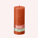 Bougies cylindriques teintées masse rustique - 85h Ø68/190 mm (x4) - Les Bougies de France