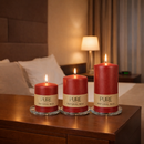 Bougies "pure" 100% naturelles rouges (x12) - Les Bougies de France