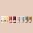 Bougies cylindriques teintées masse rustique - 60h Ø68/130 mm (x4) - Les Bougies de France