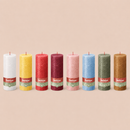 Bougies cylindriques teintées masse rustique - 85h Ø68/190 mm (x4) - Les Bougies de France