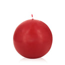 Bougies boule rouge - 23h Ø80/80 mm (x4) - Les Bougies de France