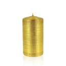 Bougie cylindrique brossée 44h or