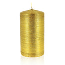 Bougie cylindrique brossée 68h or