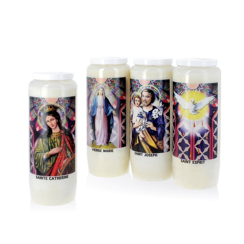 Bougies neuvaines avec effigies - 216h Ø60/180 mm (x1) - Les Bougies de France