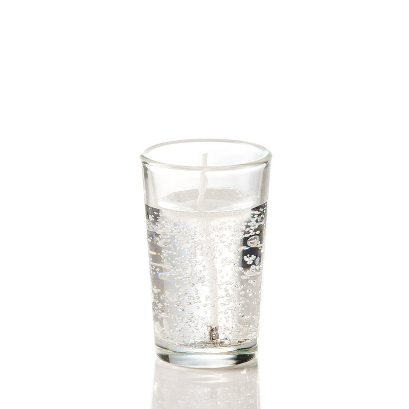 Bougies verrines coniques gel transparent - 15h Ø52/83 mm (x6)